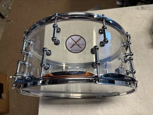 JKP Klar Acryl 14 Durchmesser x 6,5 Zoll Tiefe Snare Drum - Bild 1 von 8