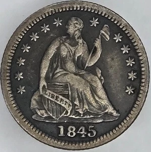 1845 vz + sitzende Freiheit halber Groschen Typ 3 (Sterne auf Obv) - Bild 1 von 2