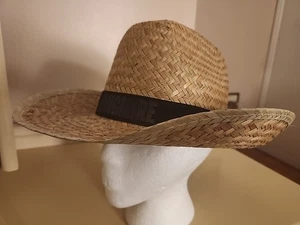 Longmire Western Straw Cowboy Hat Natural Palm Weave Ranch Style Black Band - Picture 1 of 17