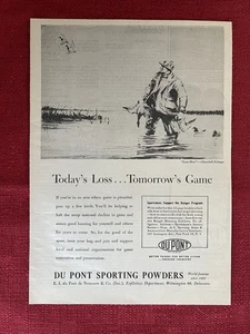 Du Pont Gunpowders 1948 Print Ad "Today's Loss..Tomorrow's Game" Ad - Bild 1 von 3