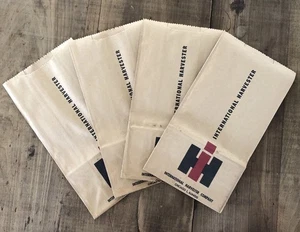 IH INTERNATIONAL HARVESTER Parts Counter Paper Bags NOS 4 Vintage Sacks - Picture 1 of 10