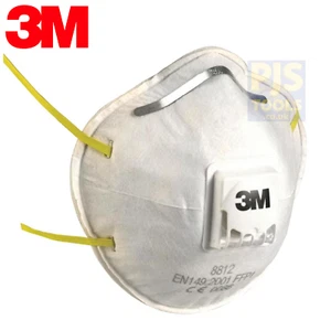 10 x 3M 8812 P1 valved dusts & mist respirator masks * Full box * - Picture 1 of 3