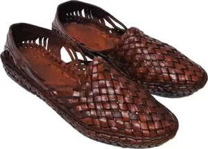 Mens Jesus sandal kolhapuri soft leather flat jutti daily wear K26 UK size 7-11 - Picture 1 of 7