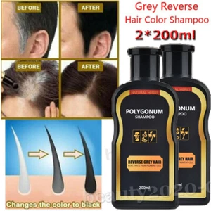2Pcs Natural Grey Reverse Hair Darkening Shampoo Herbal Polygonum Essence Care - Picture 1 of 12