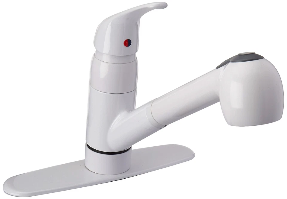 Pfister G13310WW Pfirst Series 1handle Pullout Kitchen Faucet in White Water
