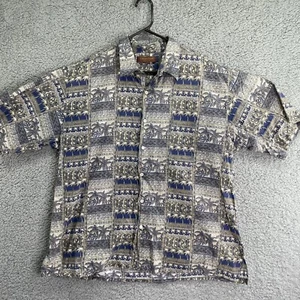 Tori Richard Men's Shirt 2XL Hawaiian Tropical Cotton Lawn Made in Hawaii Palm - Picture 1 of 8