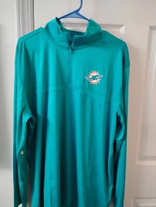 Logo Athletics MIAMI DOLPHINS Teal Zip Neck Pullover Size XL - Picture 1 of 1