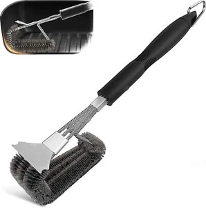 Grill Cleaning Brush with Scraper,18 Stainless Steel Brush with 3 Branche - Picture 1 of 4