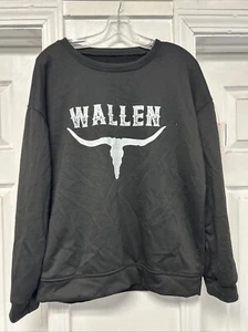 Morgan Wallen Country Songs Black Crewneck Sweatshirt Women’s Medium GUC - Picture 1 of 8