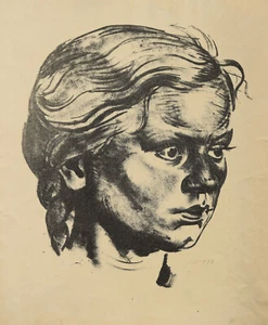 Desconocido sin firmar / Litografía 1933 Retrato niña con trenzas Retrato infantil - Imagen 1 de 15