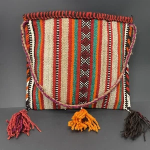 Aztec Mayan Inca Bag Horse Blanket Purse Tote Tassels Handbag Native Boho - Imagen 1 de 9