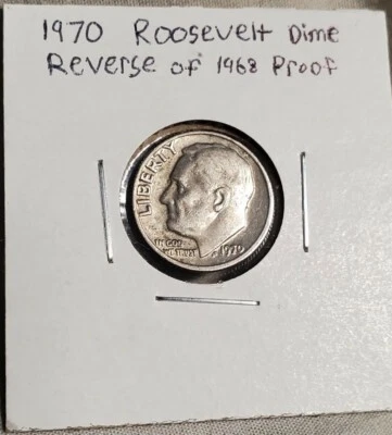 1970 Roosevelt Dime Reverse of 1968 Proof Reverse   FS-901 - Image 1 of 4