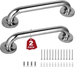 2 Pack 12 Inch Handicap Grab Bars, Grab Bars for Bathtubs and Showers, Stainless - Picture 1 of 7