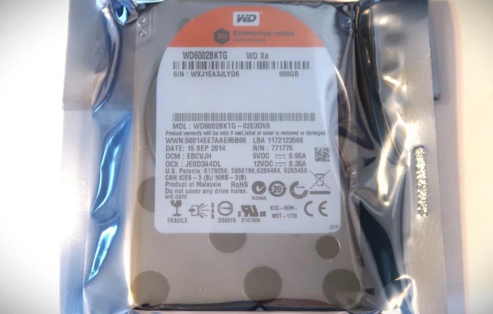 Western Digital WD6002BKTG-02E3DV0 XE 600gb 6Gbps 32MB 2.5" 10000 rpm SAS HDD - Image 1 of 1