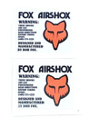 2 - Fox Airshox Stickers Vintage Rm Yz Kx Cr 125 250 360 400 500 Mx Honda Maico