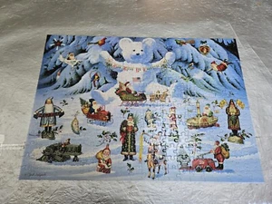 Charles Wysocki Puzzle Jingle Bell Teddy Friends Xmas 300 large pc Buffalo Santa - Picture 1 of 4