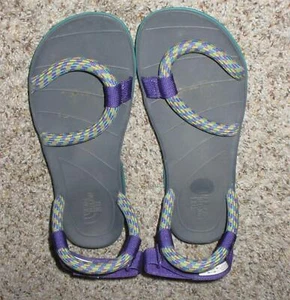THE NORTH FACE Size 8 Women's Skeena Hiking Sandals Rope Straps~Purple Yellow - Picture 1 of 5