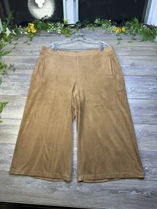 Chico’s Pants Size 3 NEW WITH TAGS Capri, Stretch Comfy Pants Suede-Like, Brown - Picture 1 of 20