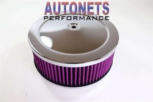 Limpiador de aire redondo de 6-3/8"" cromo músculo lavable cuello 5-1/8"" ChevyFord Mopar - Imagen 1 de 2