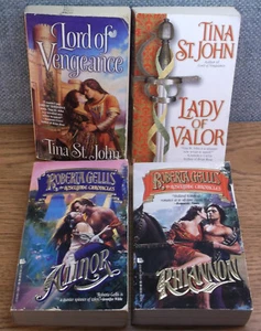 LOT Tina St John Roberta Gellis MEDIEVAL ROMANCE Alinor Rhiannon Lord Lady Valor - Picture 1 of 4