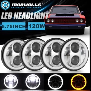 4Pcs 5.75" INCH Chrome LED Headlights Hi/Lo Beam DRL for 1958-1974 Dodge Coronet - Bild 1 von 12