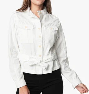 $248 NWT JOE'S JEANS SzL BELTED CANVAS UTILITY JACKET MILK - Picture 1 of 6