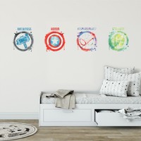 Marvel Superhero Hulk Spider Man Badge Wall Sticker Kids Bedroom Art Decor Decal