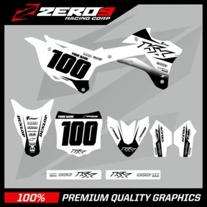 Kit de gráficos personalizado MX motocross: KAWASAKI KX 85 1998 - 2021 - BLOQUE BLANCO/NEGRO - Imagen 1 de 6