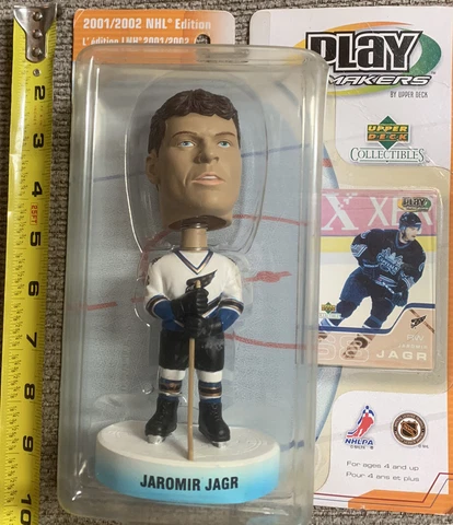 Jaromir Jagr Bobblehead Upper Deck Playmakers Wash.Cap.2001/02 - NEW Sealed Pkg Cover