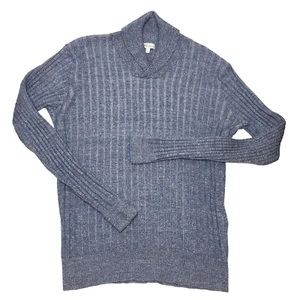 Maglione Peter Millar Napoli Scialle Da Mare Grande Lana Blu Lino A Coste - Foto 1 di 8