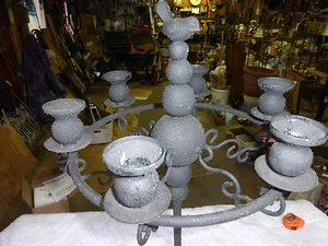 Rustic black 6 candle candelabra   HJD3P2 - Picture 1 of 6