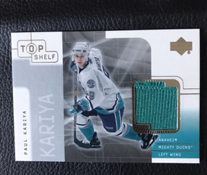 2001-02 Upper Deck Top Shelf Game-Used Green Jerseys Paul Kariya #PK HOF