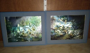 Nicky Boehme Dufex Prints Foil Art & Interack Frame Cottage By Waterwheel/Bridge - Picture 1 of 21