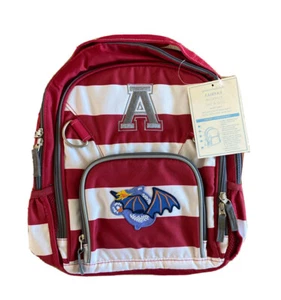 New! Pottery Barn Kids SMALL Boys BACKPACK Monogrammed A Red Stripe Dragon - Picture 1 of 3