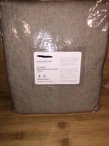 Pottery Barn 3-in-1 Pole Top Belgian Flax Linen Classic curtain 50x96 Dark Flax - Picture 1 of 3