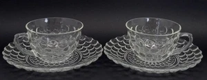 MCM Burbuja Vidrio Taza Platillo Lote De 2 Cuatro Piezas Ancla Enganche 2.25" - Imagen 1 de 19