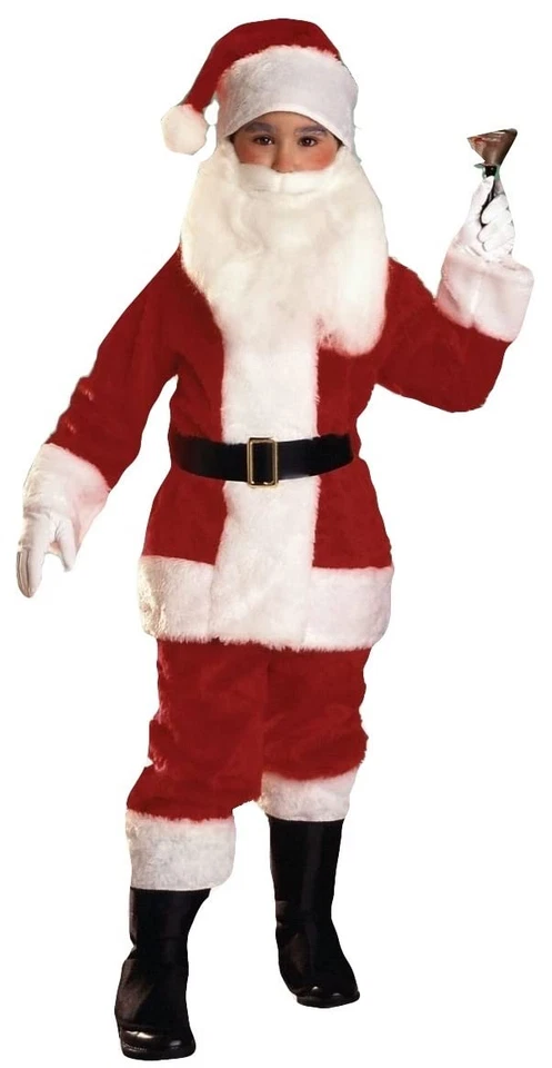 Traje de Papá Noel de peluche Rubies Costume Co para niños (L) Foto 1 de 1