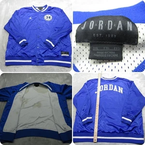 Jordan Air Jacket Mens XXL Blue He Got Game Satin Snap Front Basketball VTG Rare - Picture 1 of 19