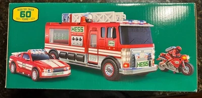 2024 Hess Fire Truck, Car & Motorcycle 60th Anniversary NEW IN BOX - Image 1 of 4
