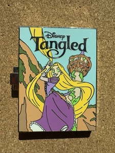 AUTHENTIC Pop up Books - Tangled Front Swing Rapunzel Flynn Rider Disney Pin LE - Picture 1 of 4