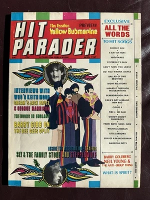 Hit Parader Magazine April 1969 Beatles, Doors, Bee Gees, Sly Stone, Keith Moon  - Image 1 of 3
