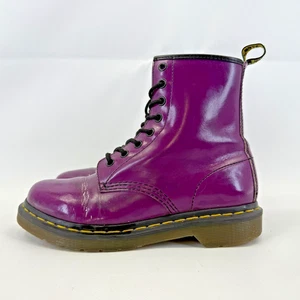 Dr Martens 11821 Boots Womens Size UK 5 Purple Patent Faux Leather Vegan - Picture 1 of 12