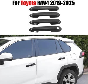 Cubierta de manija de puerta inteligente lateral negra brillante para Toyota RAV4 2019-2025 4 puertas - Imagen 1 de 9