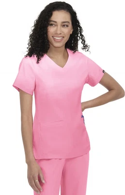 koi Lite Reclaim Women's 2-Pocket Ombre Print Top 1088PLM Multiple Colors - Image 1 of 4