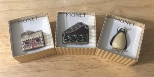 Lot Of 3 New Monet Collectible Thailand Sleigh, Gingerbread House, Penguin (L) - Imagen 1 de 6