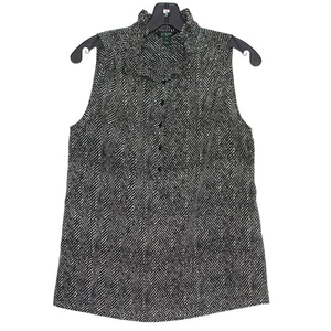 J Crew Top Natasha Popover adrett Business Freizeit minimalistisch Rüschen schwarz Gr. 6 - Bild 1 von 5