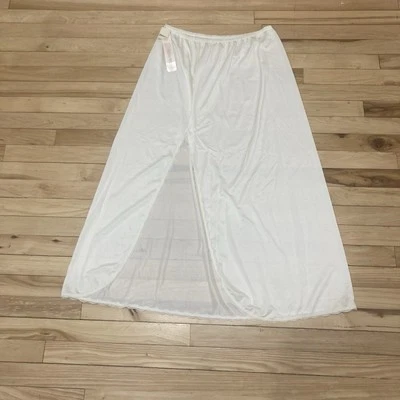 "De colección Shadowline Nylon Slip con Ranura Marfil Vieira Encaje Talla XL 36"" Nuevo con Manchas" Foto 1 de 4