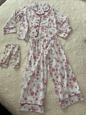 FOR GIRLS American Girl Warm Wishes Holiday Pajama Set Snowflakes Size 6 (XS) - Image 1 of 4