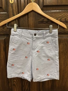 Janie And Jack American Flag Chambray Shorts Boy’s Size 7 Red, White, And Blue - Picture 1 of 6