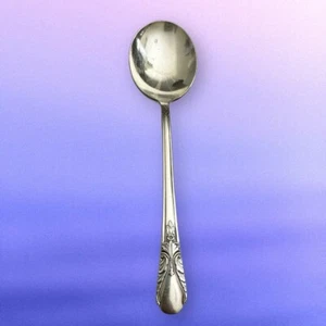 (1) WM Rogers Mfg Original Silverplated Avalon / Cabin Gumbo Round Soup Spoon - Picture 1 of 3